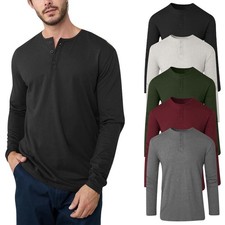 Mens Henley Long Sleeve Jersey