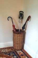 Vintage Wicker Willow Umbrella Stick Stand