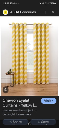Pair yellow curtains zig - pair, of