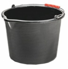 20L Litre Plastic Bucket Black