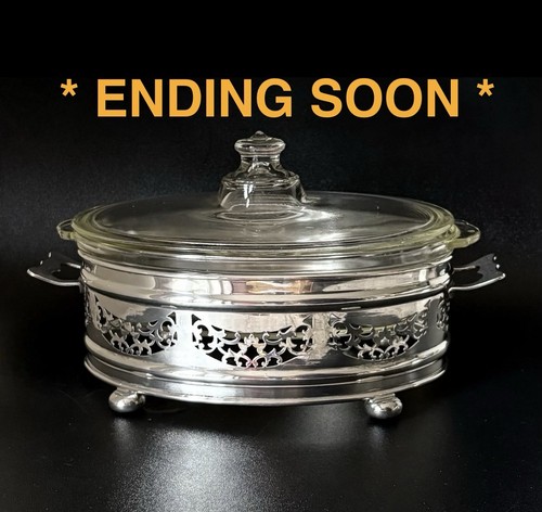 Silver plate glass tureen - glass, +