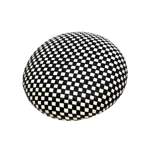 Check rafia pillbox - pillbox, black