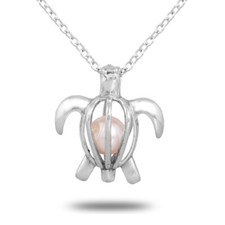 Pearl Oyster Bead Silver Locket Cage Pendant Charms Necklace Gift Free shipping