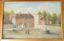 2 x Vintage Original Oil On Board R. Higgs 1955 English Rural Scenes Artworks