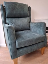 ARMCHAIR - HSL FIRESIDE CHAIR, GRAND, ELTHAM, GREEN, HIGH BACK