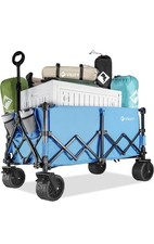 VILLEY Collapsible Camping Trolley Folding Wagon Cart Loadable up to 102KG