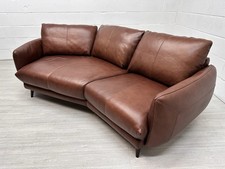 Ex-Display Sofology Adler Tan Leather 4 Seater Sofa RRP £2,199 DeliveryAvailable
