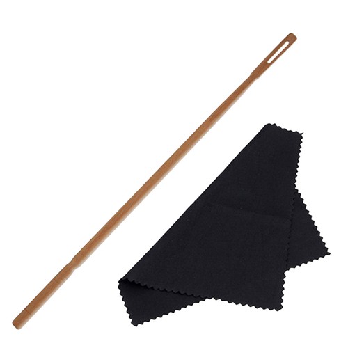 Cleaning rod with cloth flute - with,
