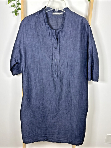 Nature navy blue linen - gr, silk