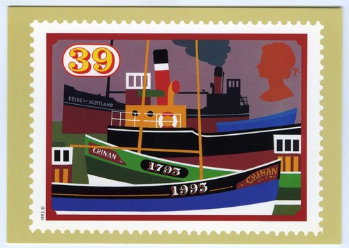 Postage stamp art - uk, postcard