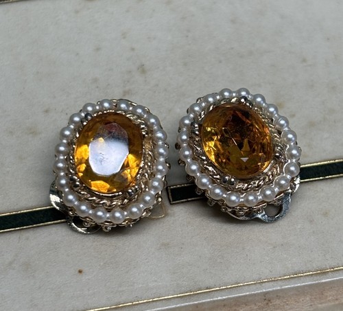 Vintage amber glass faux - amber,