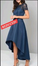 **BLACK FRIDAY PRICE** Chi Chi London Dip Hem Dress Navy Blue - NEW WITH TAGS