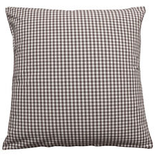 16" Gingham Check Cushion Cover Micro Brown | 100% Cotton Woven 40x40cm