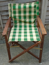 Directors Chair Folding Solid Wood Outdoor Garden Barbecue Green Please Read