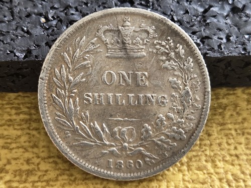 1860 victoria silver shilling - silver,