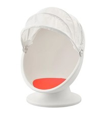  IKEA PS LÖMSK / LOMSK Swivel armchair, white/red, Childrens swivel eggchair.