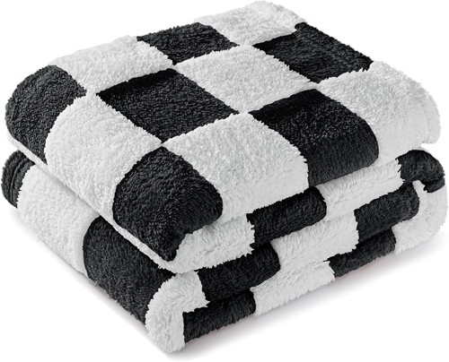 Checkered fleece throw blanket - throw,