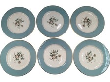 Royal Doulton Rose Elegans Plates Set Gold Trim Floral Design