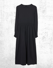 Women’s Fat Face Jersey Dress Navi Long Sleeve Midi Black (A Bit Defect)