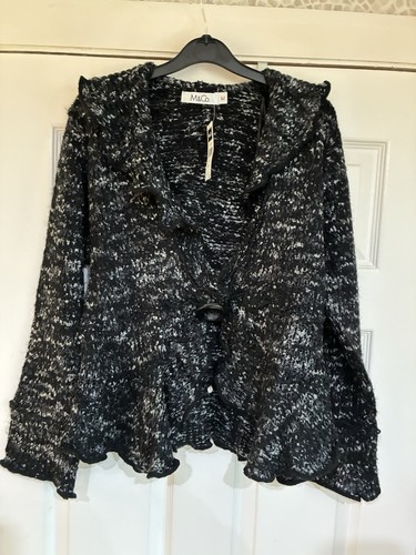 Ladies black knitwear cardigan - knitwear,