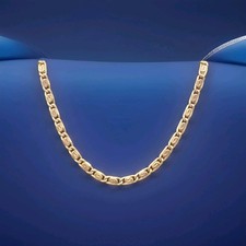 Gold Plated 45cm Long 6mm Wide Byzantine Link Chain Necklace 29.51g