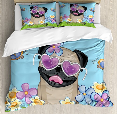 Pug duvet cover set puppy - cover,