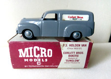 Vintage MICRO MODELS Australia - FJ Holden Van - Corlett Bakery GREY Vsn. 1/43