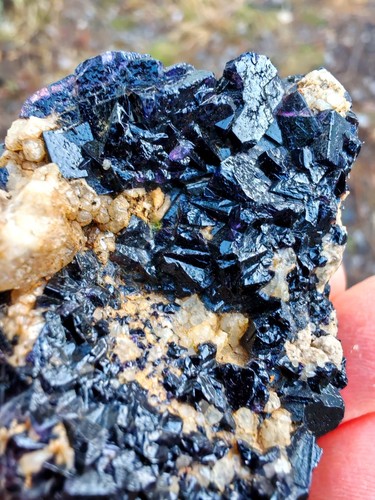 Blue john fluorite raw crystal - blue,