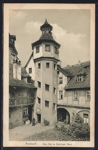 Postcard ansbach old farm in - ansbach,,