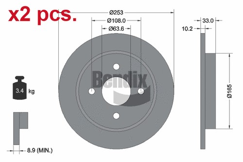 Pcs rear brake - x2,