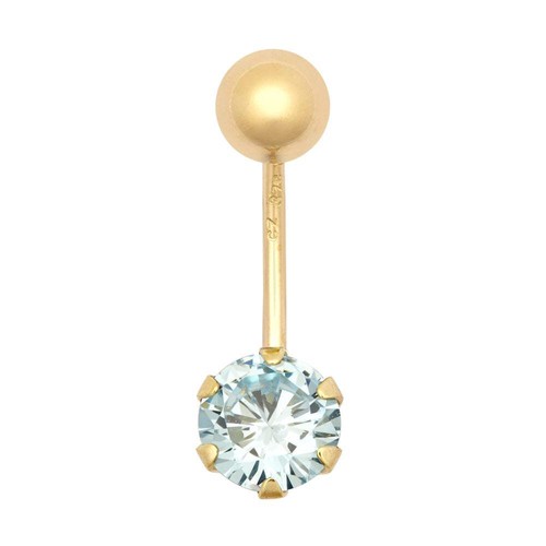 9ct yellow gold - gold, zirconia