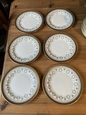 6 X Cauldon China Side Plates With Gold Edging And Garland Decoration