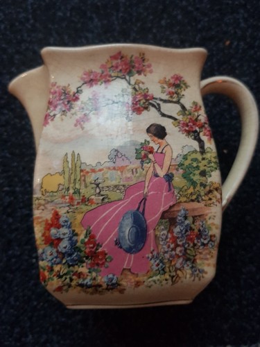 Vintage pitcher lady pink - vintage,