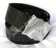 KILT BELT BLACK MASONIC