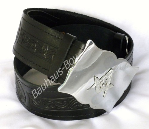 Kilt belt black - black, masonic