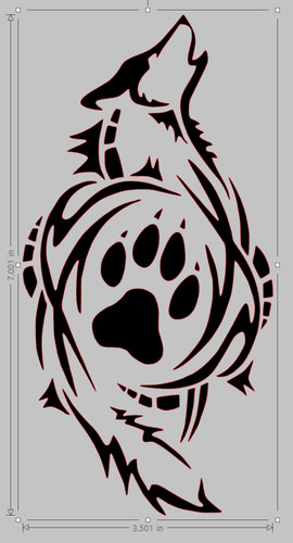 Wolf paw dog vinyl window - wolf,
