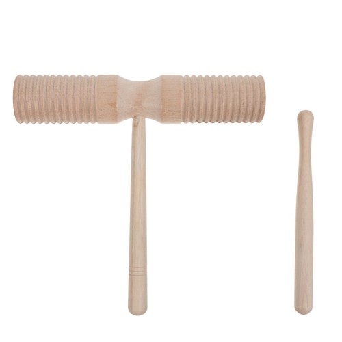 Orff double horn guiro wooden - double,