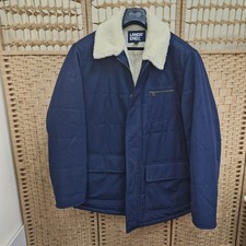 Lands' End Men's Blue Full Zip Sherpa Lined Warm Winter Coat Size XXL