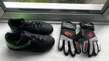 Kipsta kids Boys Football Boots uK12 And Football Gloves Sandico Size 2