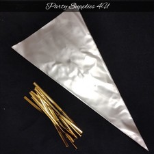 10pk Clear Cone Cello Bags party/trick/sweet/hunt/candy/popcorn/diy gifts/treat
