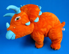 LARGE TRICERATOPS ? ORANGE plush DINO ? JURASSIC DINOSAUR soft toy * MANHATTAN