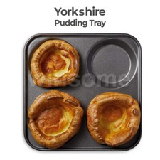 Yorkshire Pudding Baking Tray 4 Cup Non-Stick Cupcake Bakeware Oven Roasting Tin