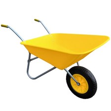Yellow Wheelbarrow 85L with PUNCTURE PROOF wheel 85 litre Gardening mucking out