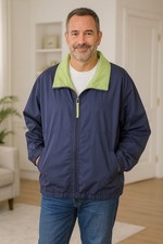 Mackintosh New England Mens 3X Blue And Green Full Zip Jacket Pockets FLAW
