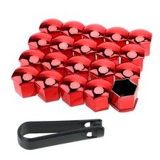 Wheel Nut Bolt Covers Red 19mm