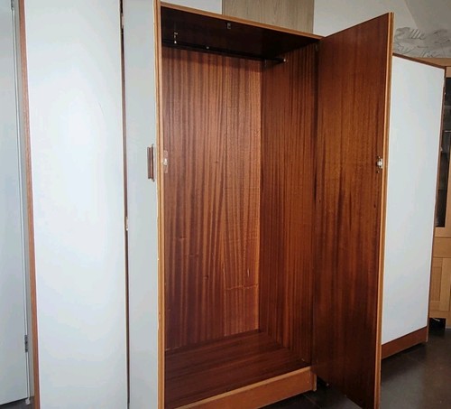 Pair teak wardrobes - teak,