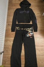 Black Ed hardy Tracksuit UK 8