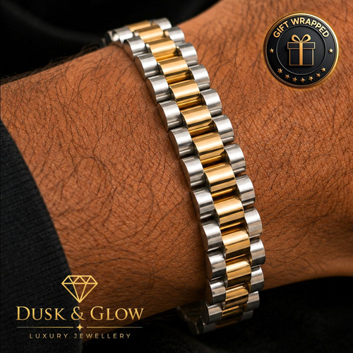 Mens gold silver - mens, bracelet