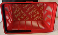 Vintage Coca-Cola  Red Plastic Supermarket Type Shopping Basket Large