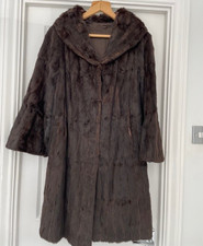 Genuine Beautiful 1950s-1960's Dark Chocolate Brown Vintage Fur Coat